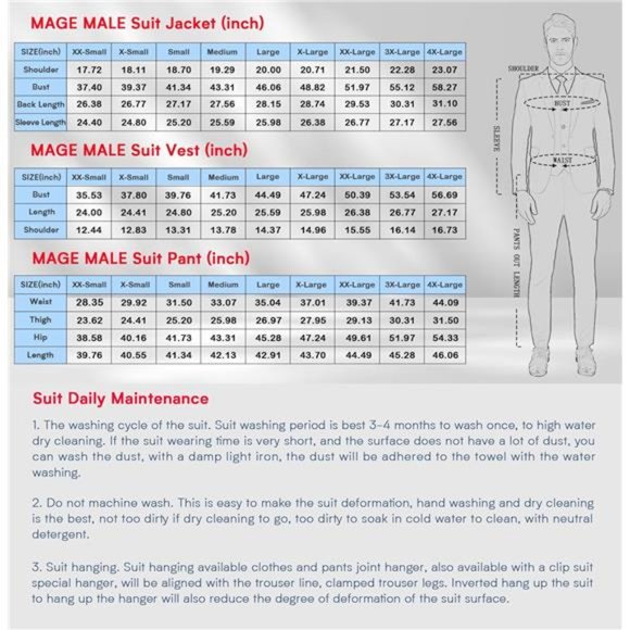 Men's 3 Pieces Suit Elegant Solid One Button Slim Fit Single Breasted Party - Picture 2 of 7